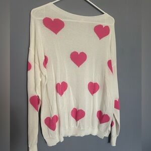 Pink Lily Heart Sweater